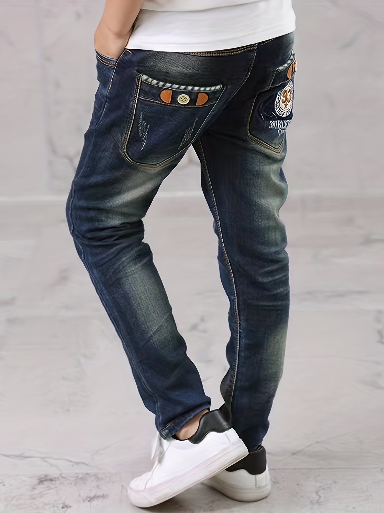 Boys' Casual Denim Pants For Spring And Autumn